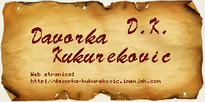 Davorka Kukureković vizit kartica